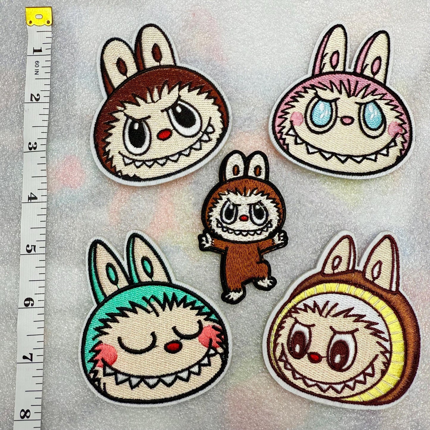 Labubu iron on embroidered fabric patch iron on patch crafts DIY