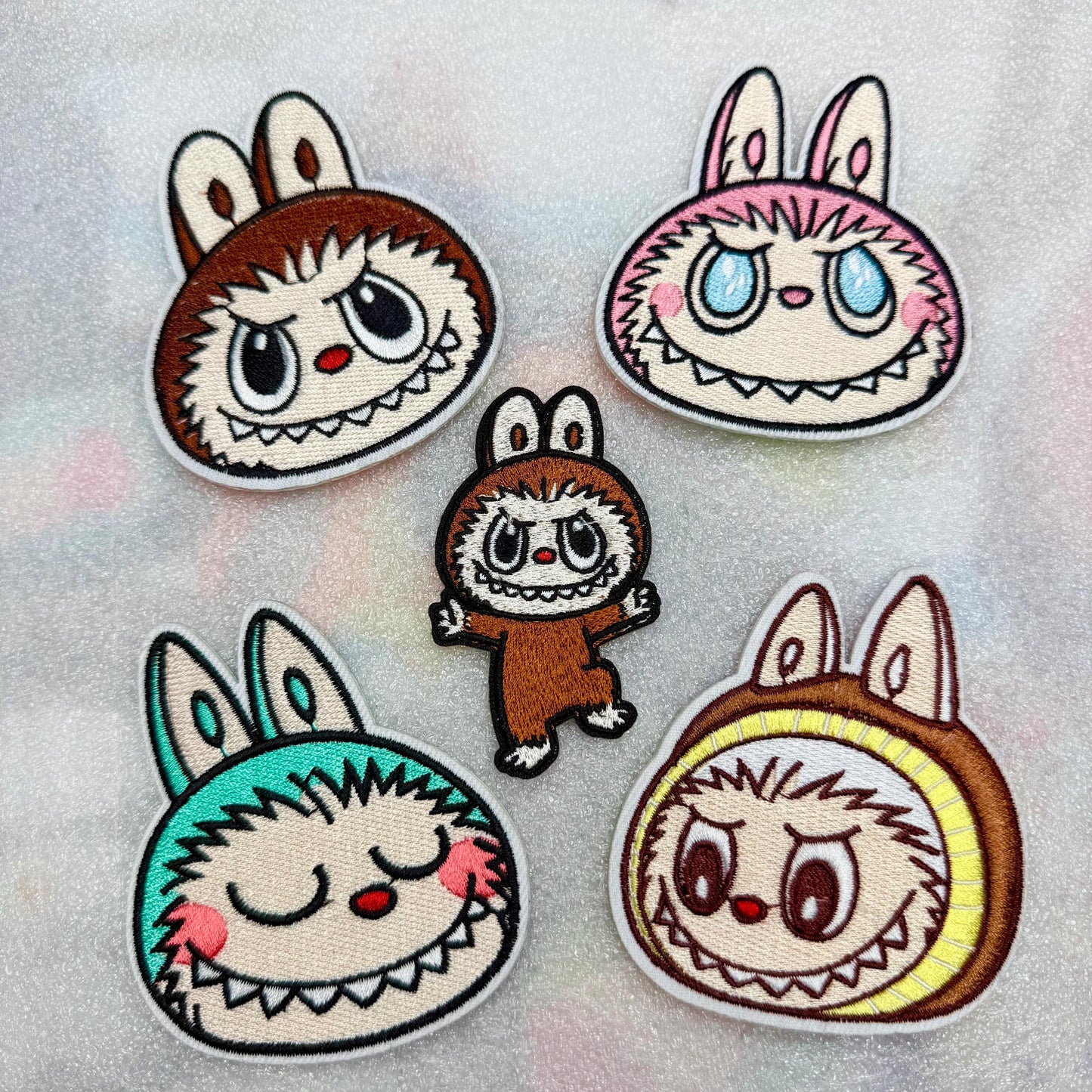 Labubu iron on embroidered fabric patch iron on patch crafts DIY
