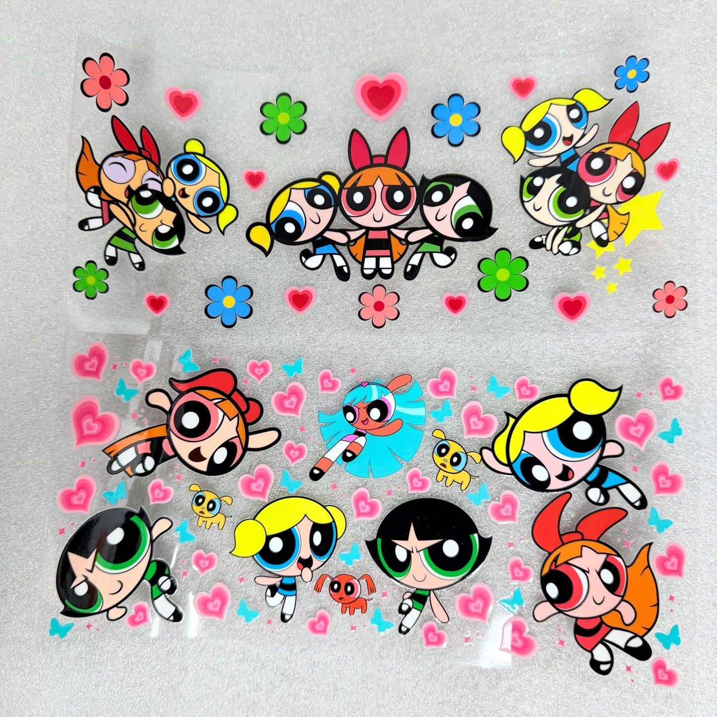 Powerpuff Girls 16 oz glass tumbler / tumbler glass cup / Animation glass cup / UVDTF wrap